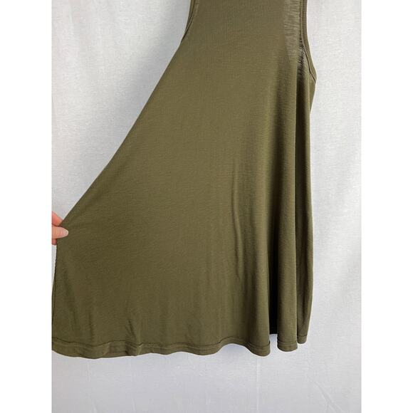 Free People Dress Olive Green Swing Tank Mini Summer Beachy Capsule Minimalist - Picture 6 of 8